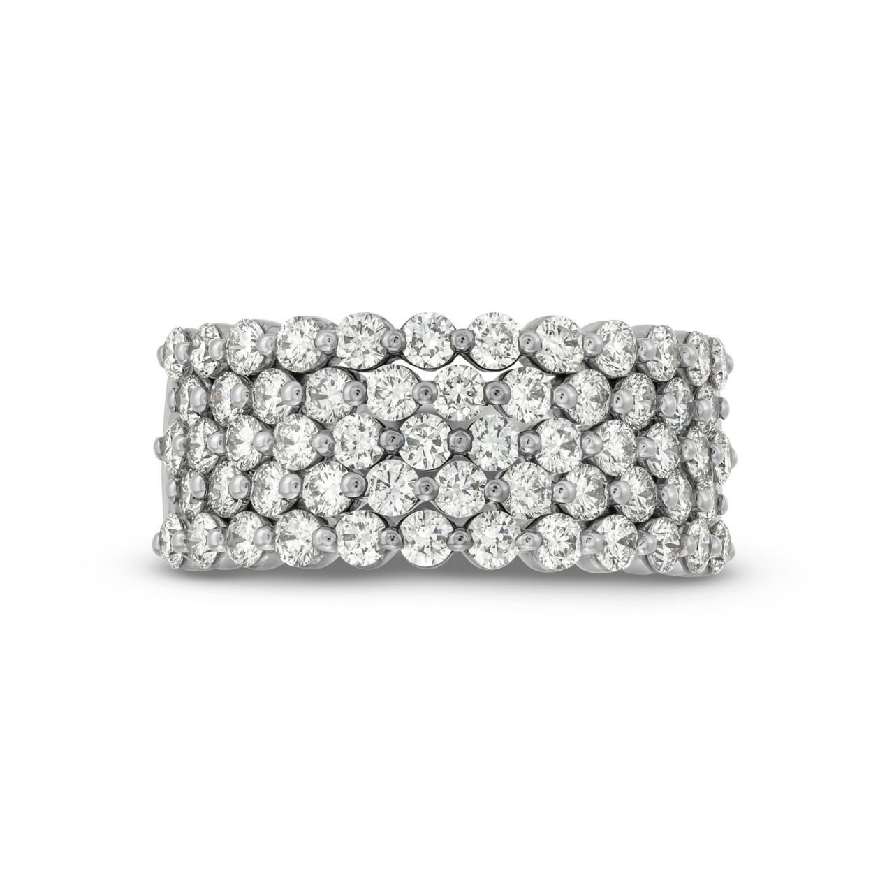 Five Row Pave Diamond Wedding Band 0