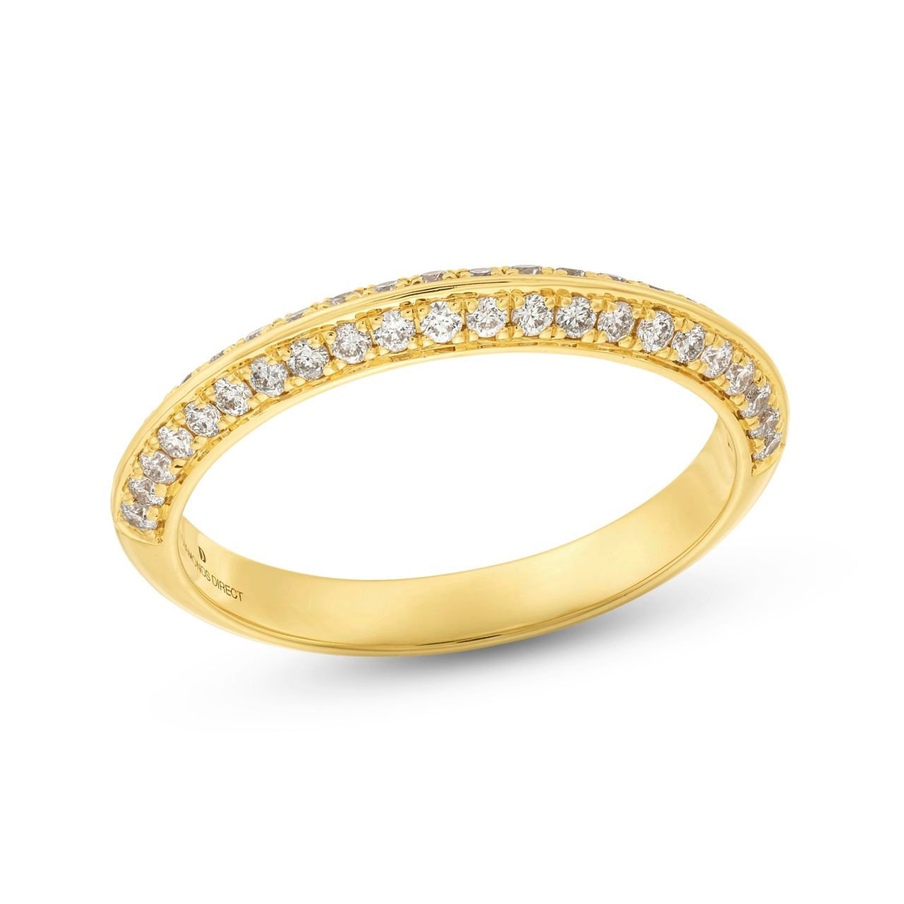 Two Row Knife Edge Diamond Wedding Band by Adorette