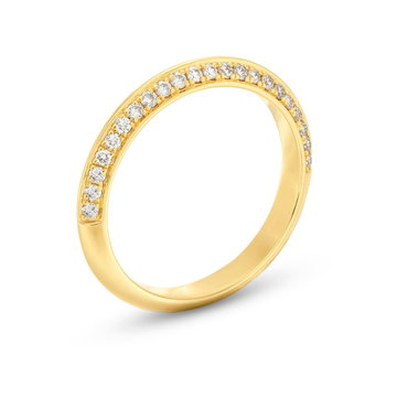 Two Row Knife Edge Diamond Wedding Band by Adorette In Yellow Gold 14K