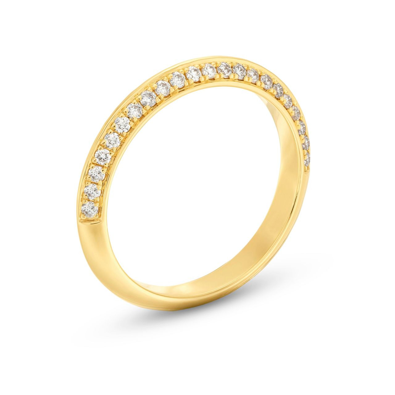 Two Row Knife Edge Diamond Wedding Band by Adorette 2
