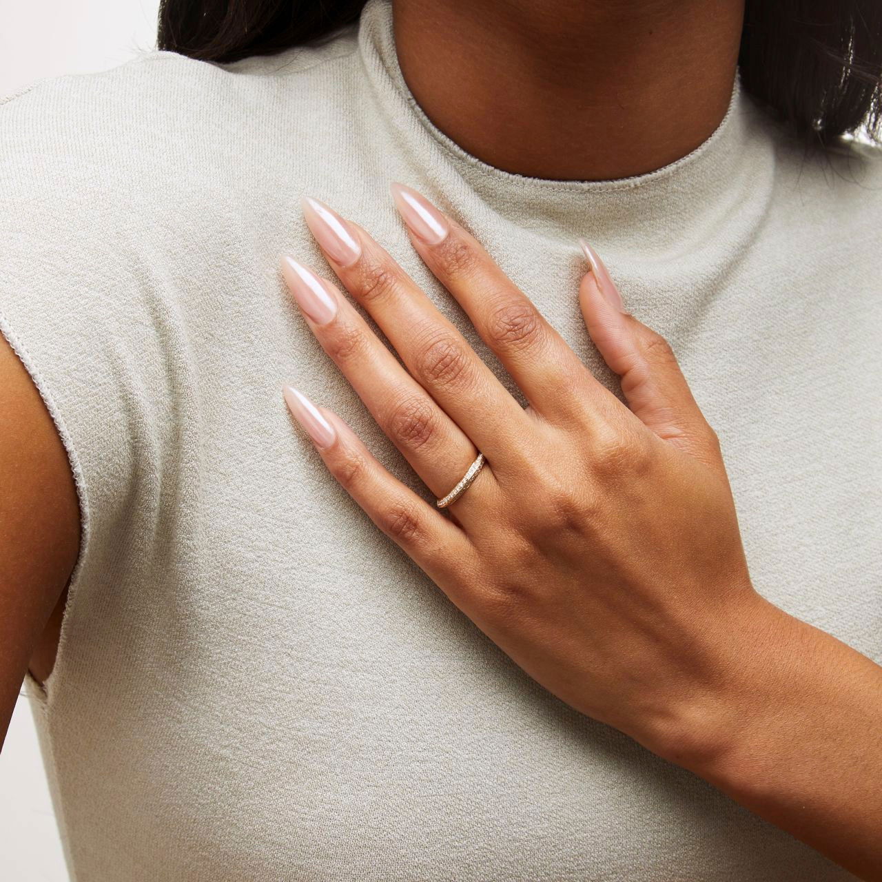 Two Row Knife Edge Diamond Wedding Band by Adorette 3