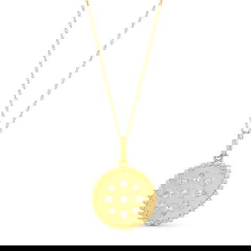 Round and Pear Diamond Bezel Pendant Necklace