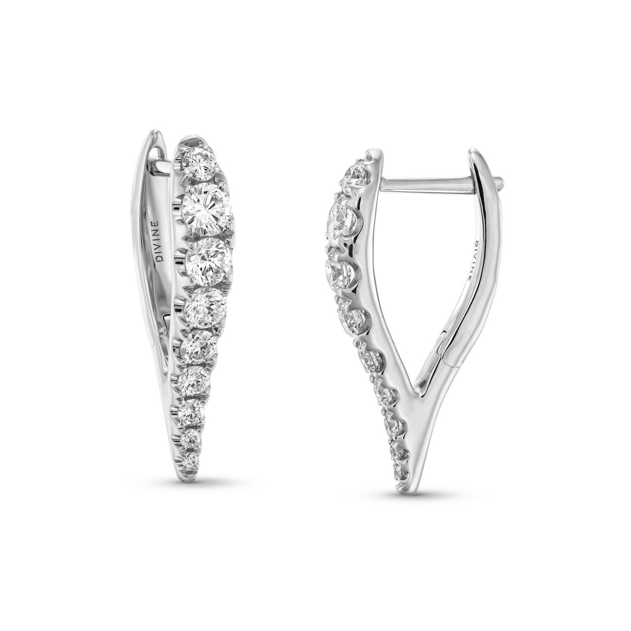 Graduated Diamond Hoop Earrings