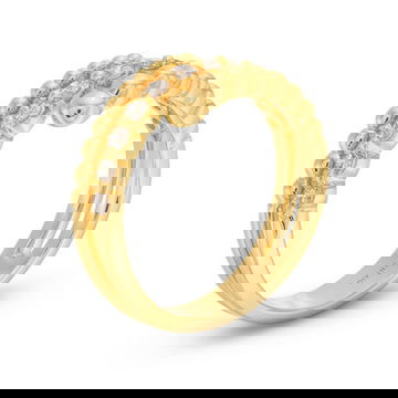 Beaded Diamond Wrap Ring