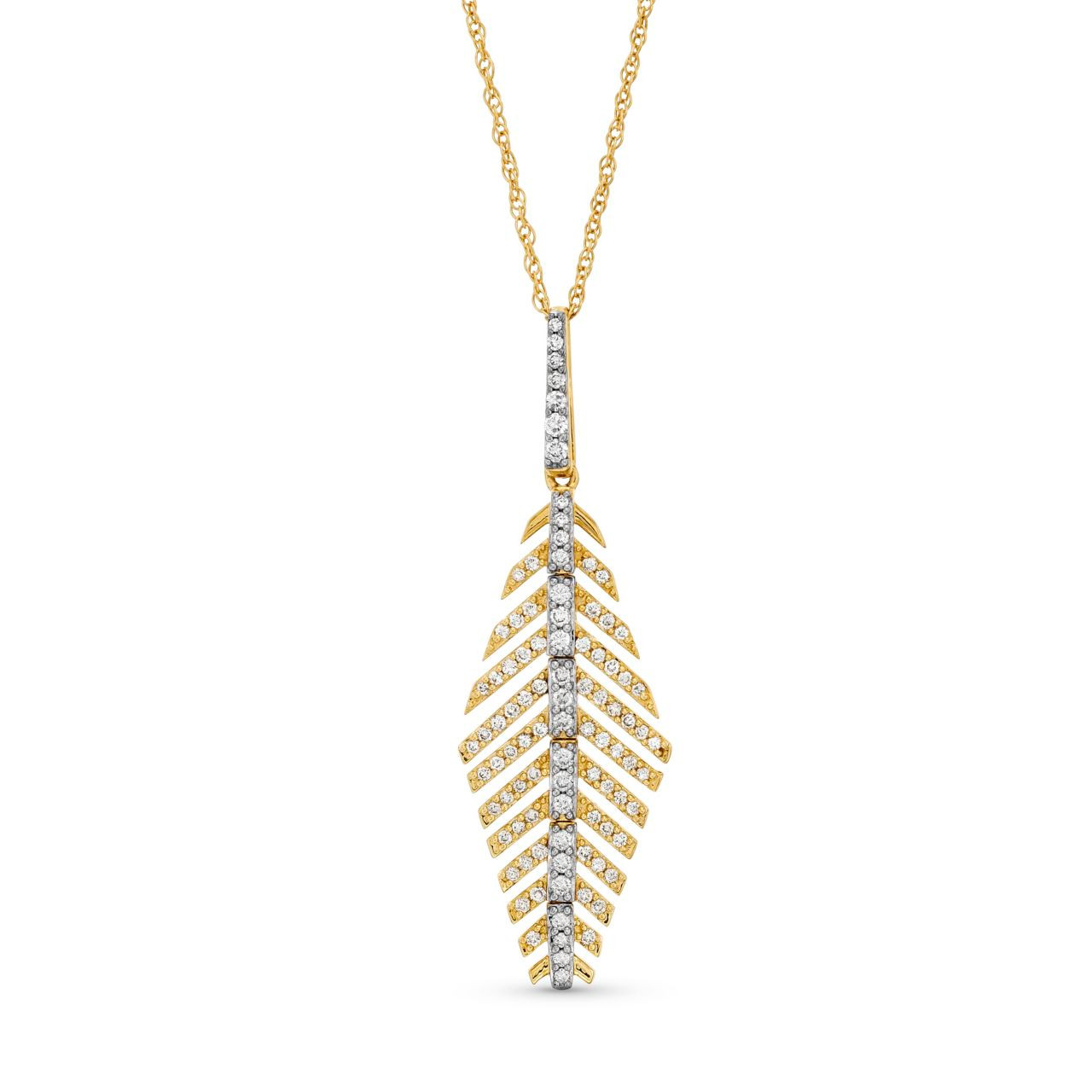 Fishtail Diamond Pendant Necklace
