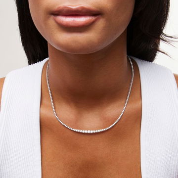 Graduated Diamond Riviera Necklace In Yellow Gold 14K