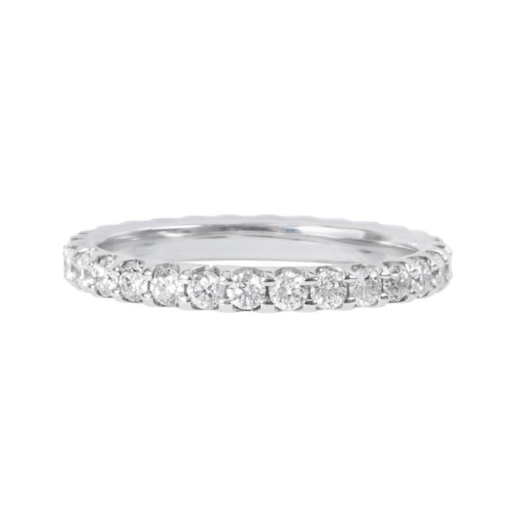Eternity Diamond Wedding Band In Solid 14K White Gold