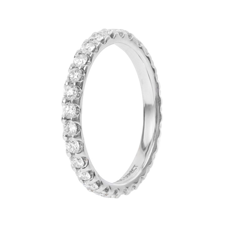 Eternity Diamond Wedding Band In Solid 14K White Gold