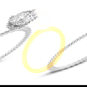 Solitaire Mixed Metal Hidden Halo Engagement Setting By Diamonds Direct Designs