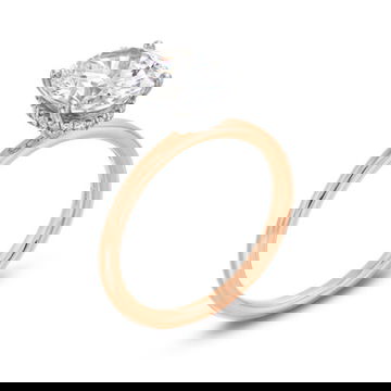 Solitaire Mixed Metal Hidden Halo Engagement Setting By Diamonds Direct Designs