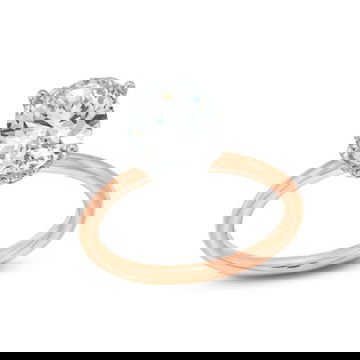 Solitaire Mixed Metal Hidden Halo Engagement Setting By Diamonds Direct Designs