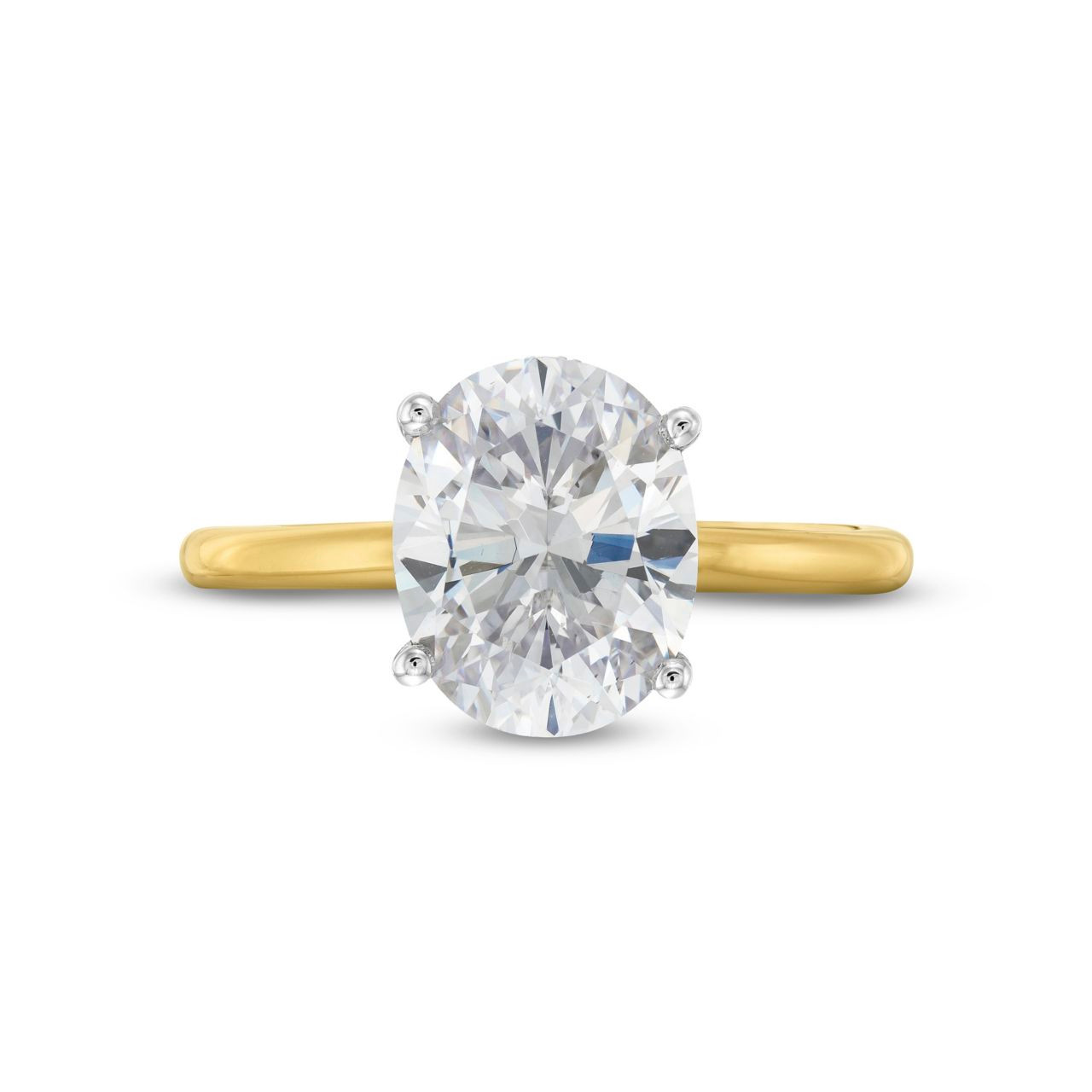 Solitaire Mixed Metal Hidden Halo Engagement Setting By Adorette 0