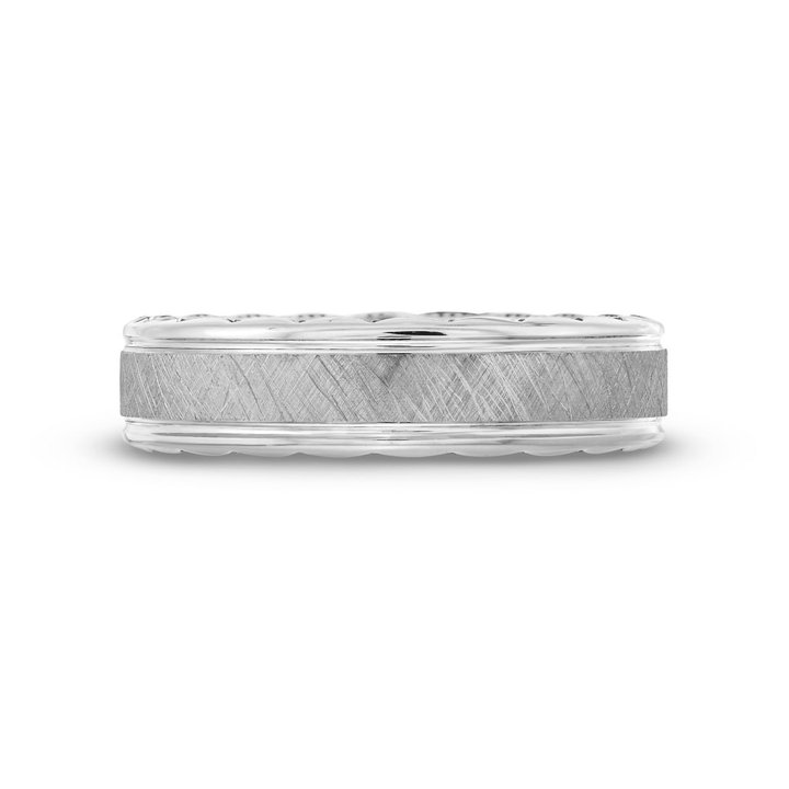 Tacori Brushed Wedding Band In White Gold 18K