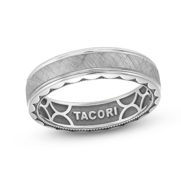 Tacori Brushed Wedding Band In White Gold 18K