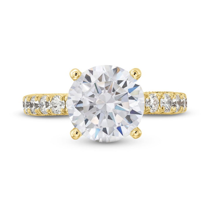 Simon G. Shared Prong Diamond Engagement Setting In Yellow Gold 18K