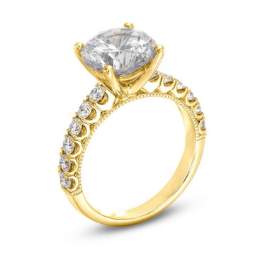 Simon G. Shared Prong Diamond Engagement Setting In Yellow Gold 18K