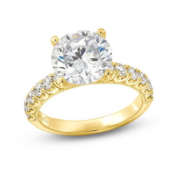 Simon G. Shared Prong Diamond Engagement Setting In Yellow Gold 18K