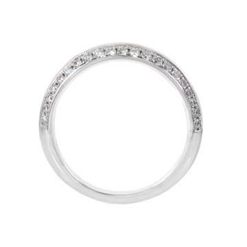 Knife Edge Diamond Wedding Band In White Gold 14K