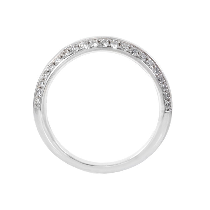 Knife Edge Diamond Wedding Band In White Gold 14K