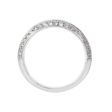 Knife Edge Diamond Wedding Band In White Gold 14K