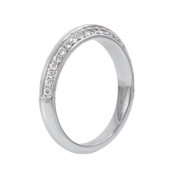 Knife Edge Diamond Wedding Band In White Gold 14K