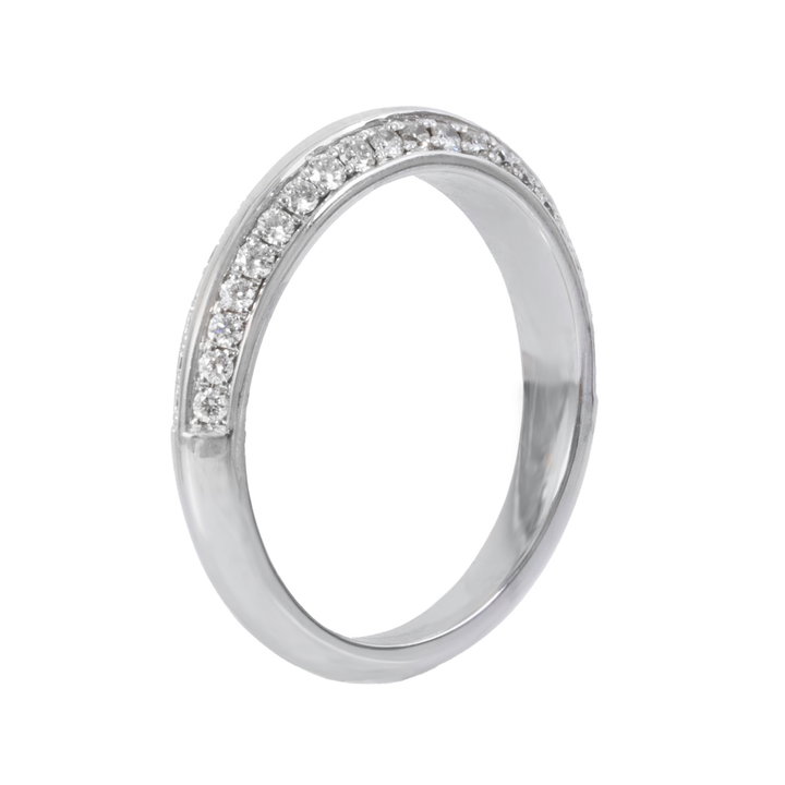 Knife Edge Diamond Wedding Band In White Gold 14K