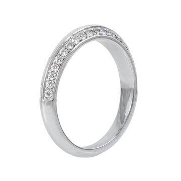 Knife Edge Diamond Wedding Band In White Gold 14K