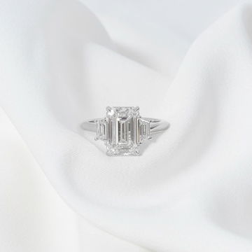 4.03 Emerald Shape G-VS1 GIA Diamond Engagement Ring