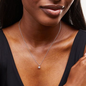 Four Prong Diamond Solitaire Pendant