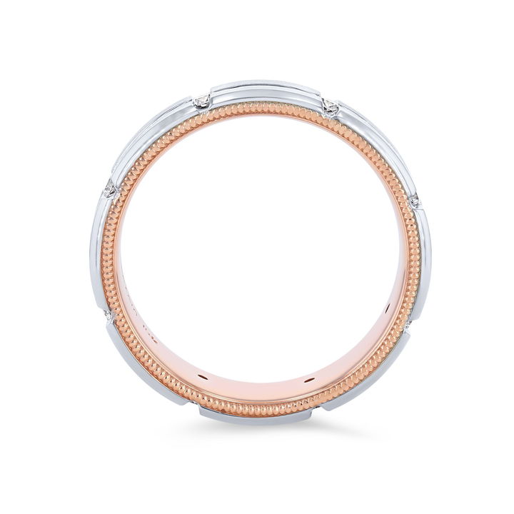White Gold 14K Verragio 7mm Two-Tone Inlay Diamond Band