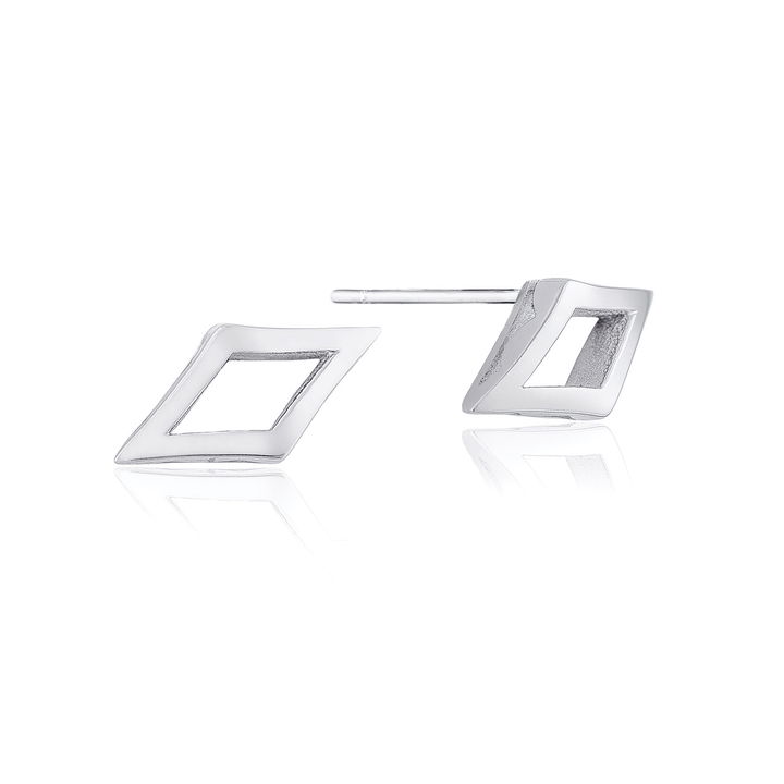 Tacori Silver High Polish Kite Shape Stud Earrings