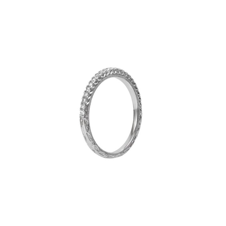 1/2 Way Engraved Wedding Band Diamonds Direct