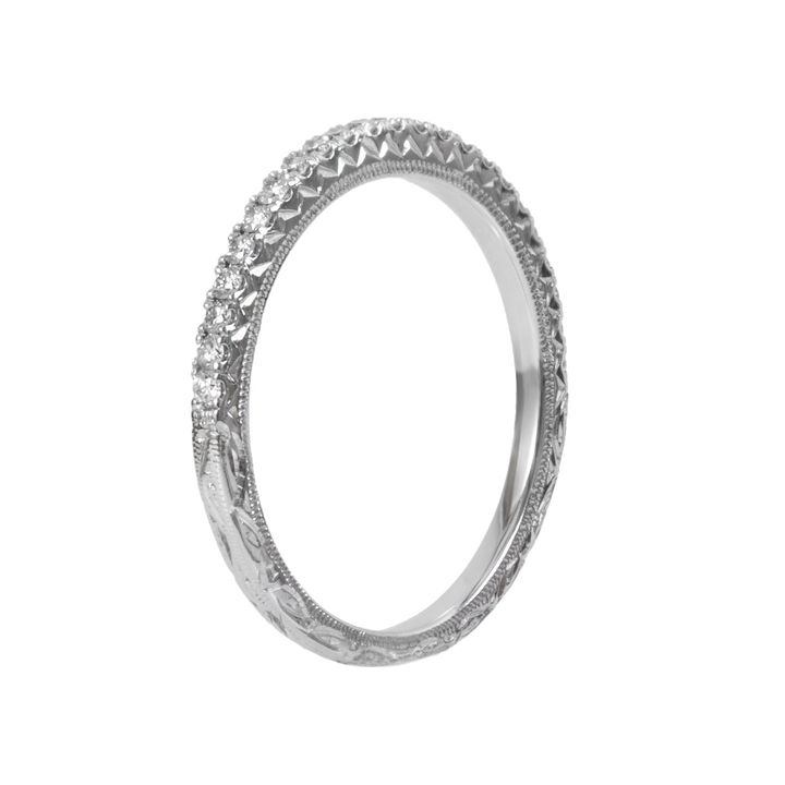 1/2 Way Engraved Wedding Band