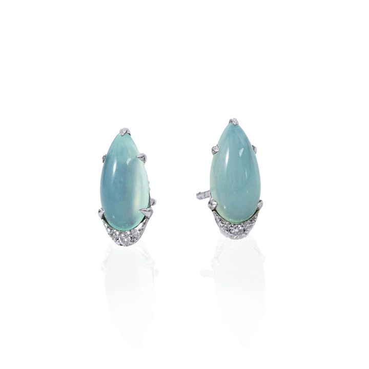 Tacori Chalcedony Pear Shape Stud Earrings