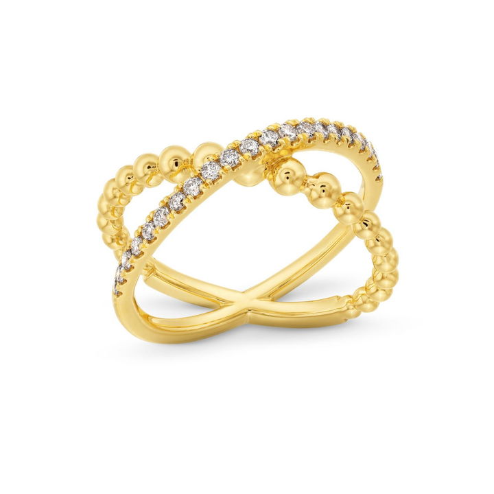 Beaded Criss Cross Ring