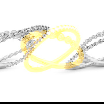 Beaded Criss Cross Ring