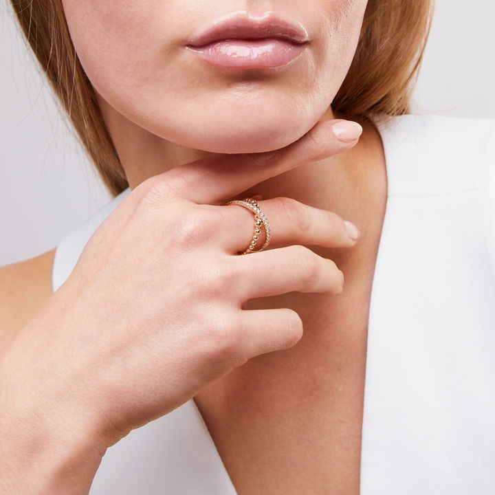 Beaded Criss Cross Ring