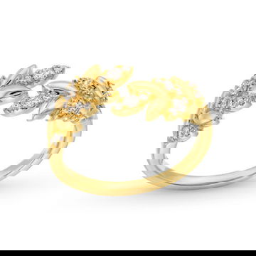 Diamond Leaf Wrap Ring