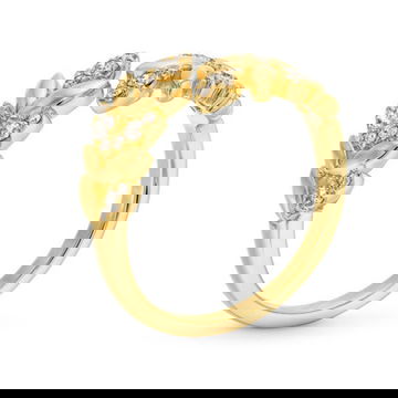 Diamond Leaf Wrap Ring