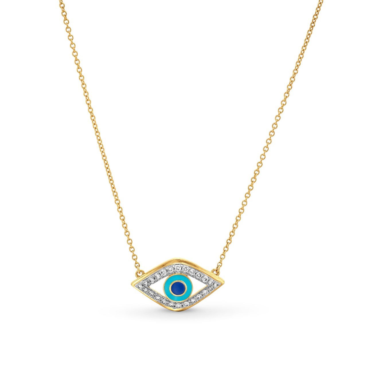 Diamond Evil Eye Pendant Necklace