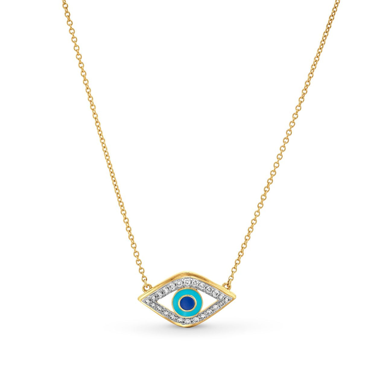 Diamond Evil Eye Pendant Necklace