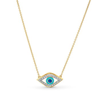 Diamond Evil Eye Pendant Necklace