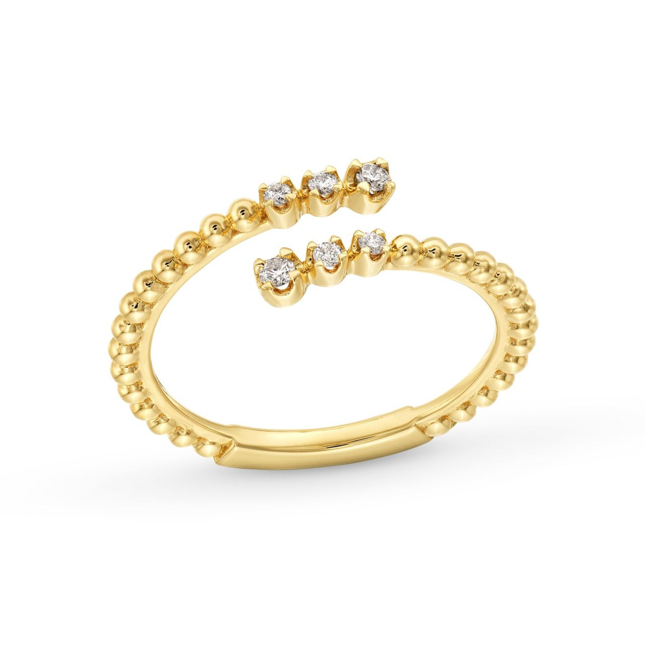 Graduated Diamond Open Wrap Ring