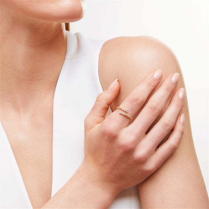Graduated Diamond Open Wrap Ring
