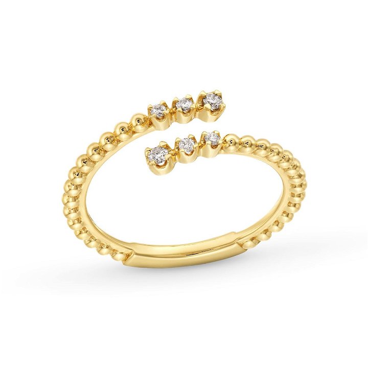 Graduated Diamond Open Wrap Ring