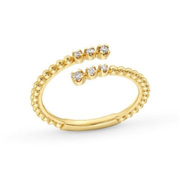 Graduated Diamond Open Wrap Ring