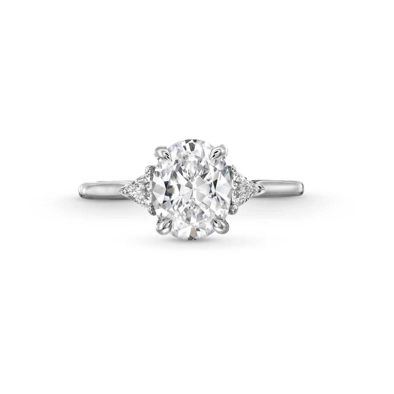 Three Stone Trillion Diamond Engagement Setting by Adorette 0