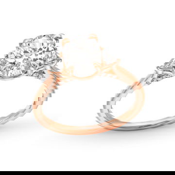 Three Stone Trillion Diamond Engagement Setting by Diamonds Direct Designs