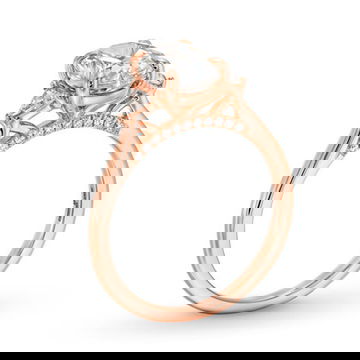 Three Stone Trillion Diamond Engagement Setting by Diamonds Direct Designs