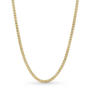 Two Tone Round Chain Necklace In White And Yellow Gold 14K